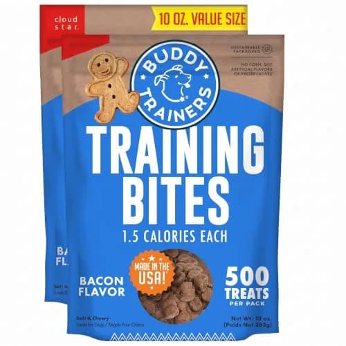 Buddy Biscuits Trainers Training Bites Soft & Chewy Dog Treats, Bacon, 10 oz. Pack of 2 | Low-Calorie, Natural Bacon Reward thumbnail 1