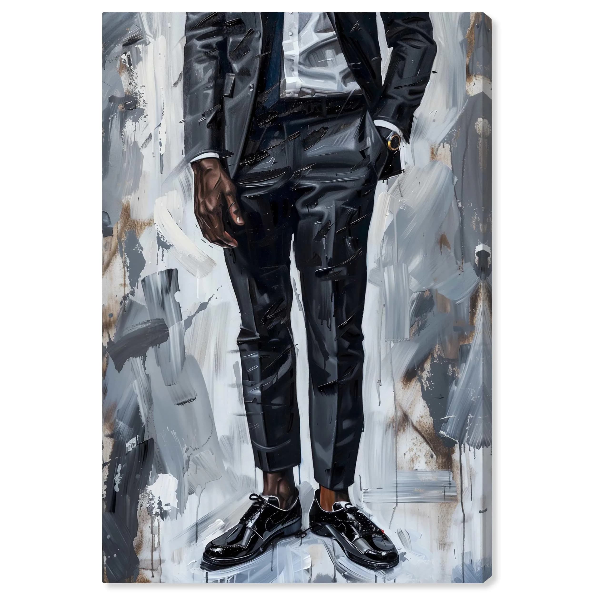 NotoriArt Man Of Style Gallery Wrapped Canvas Wall Art 54" x 36" | Modern Fashion Motif — Gallery Wrapped