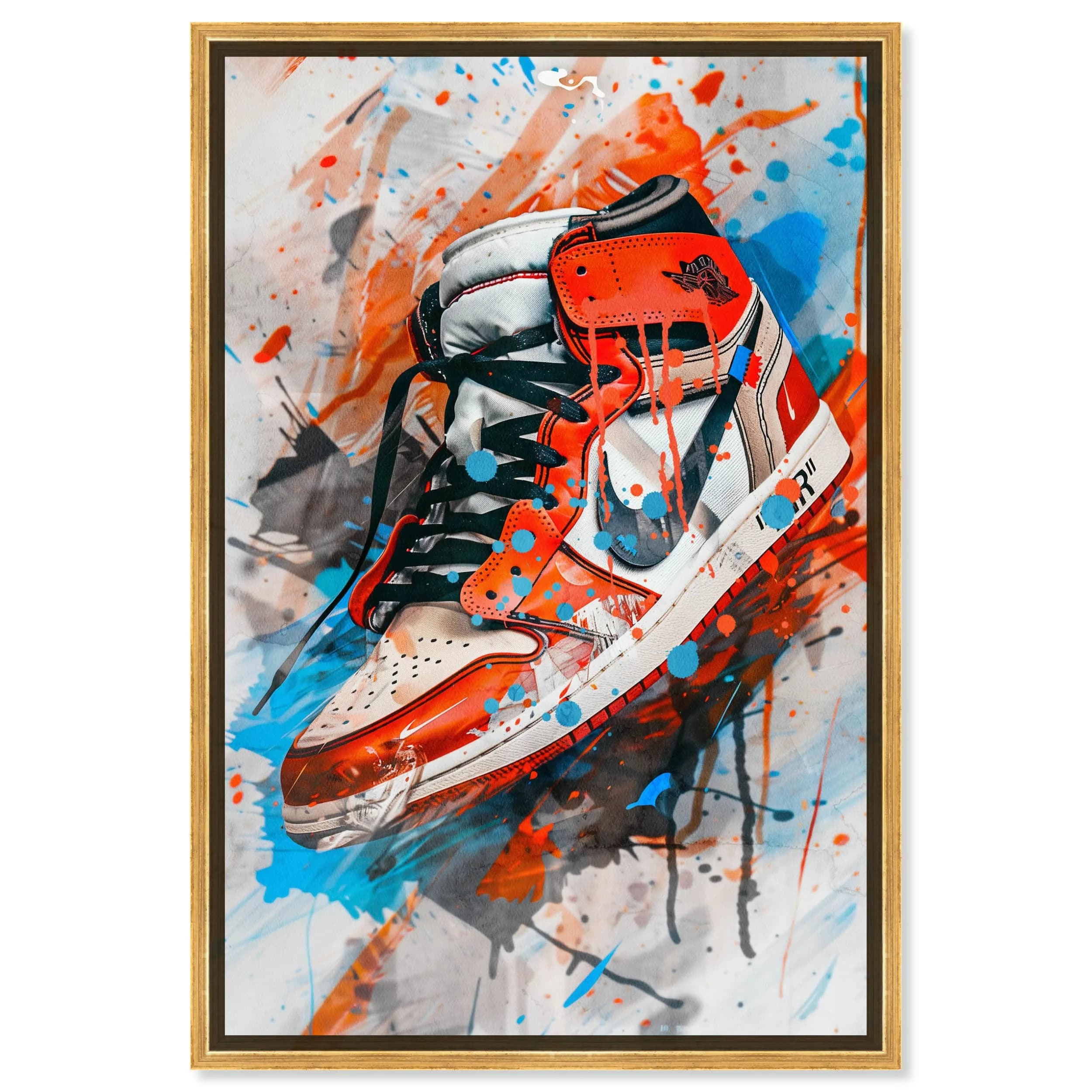NotoriArt Canvas Wall Art 21.5" x 31.5" | Modern Fashion Motif with Gold Frame