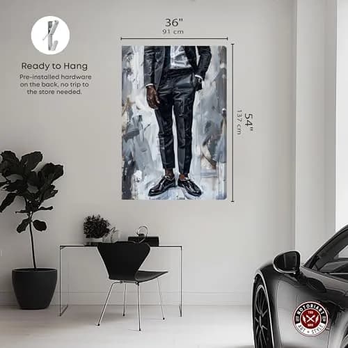 NotoriArt Man Of Style Gallery Wrapped Canvas Wall Art 54" x 36" | Modern Fashion Motif thumbnail 5