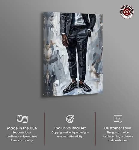 NotoriArt Man Of Style Gallery Wrapped Canvas Wall Art 54" x 36" | Modern Fashion Motif thumbnail 2