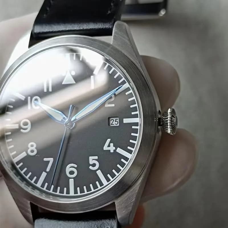 Boyarca Pilot Watch Men's Automatic Mechanical Watch Stainless Steel Leather Luminous Waterproof 40mm | Japan MIYOTA 8215 Movement thumbnail 9