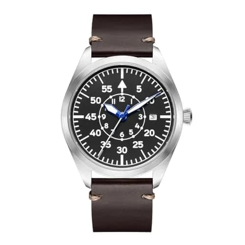 Boyarca Pilot Watch Men's Aviator Automatic Mechanical Watch 40mm (Brown B) | Japan MIYOTA 8215 Movement thumbnail 2