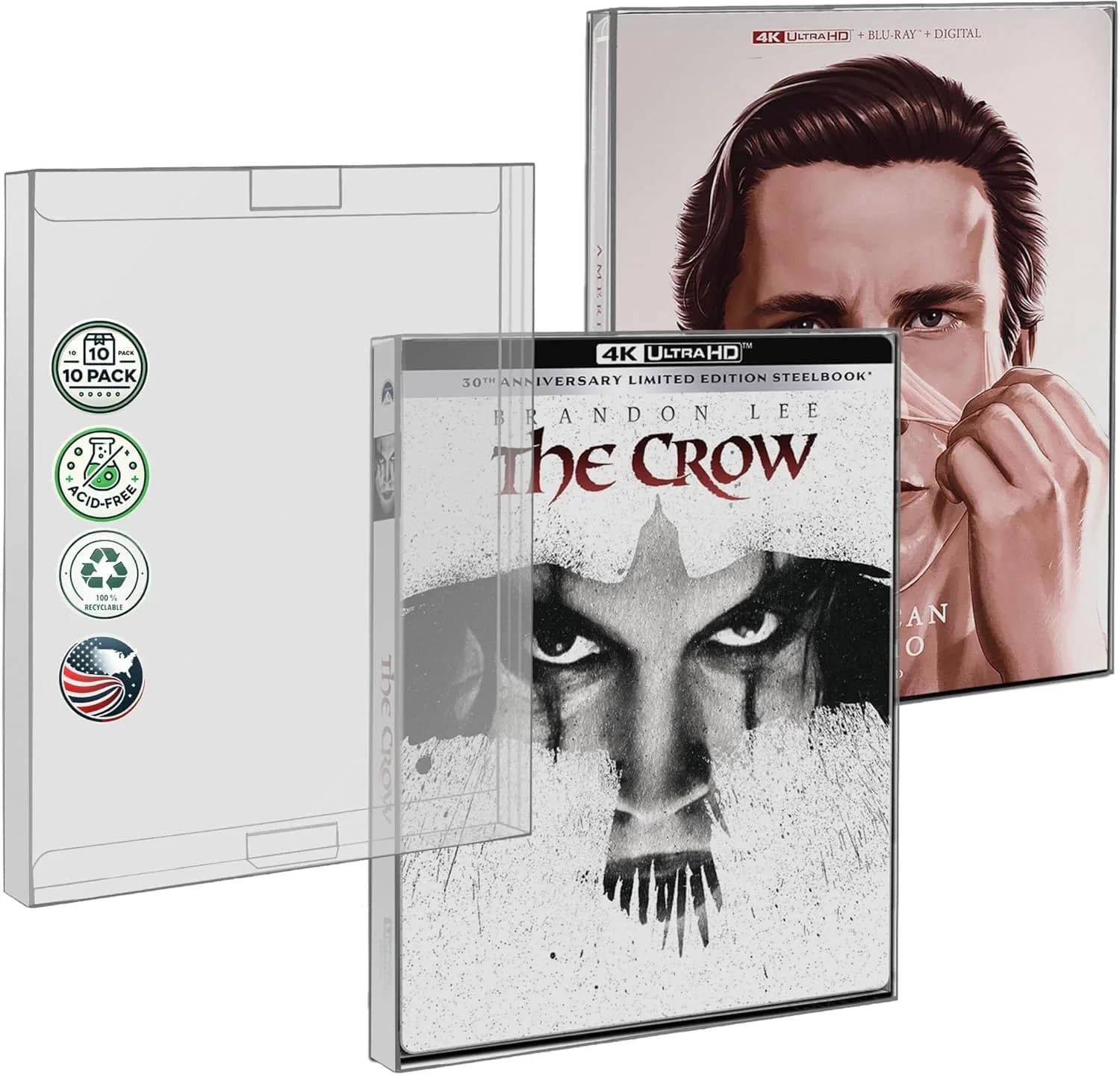 MALKO Steelbook Protector Sleeves 100 Pack | Compatible with Blu-Ray, 4K, PS3, PS4, PS5, Arrow Video & Criterion Collection — Transparent