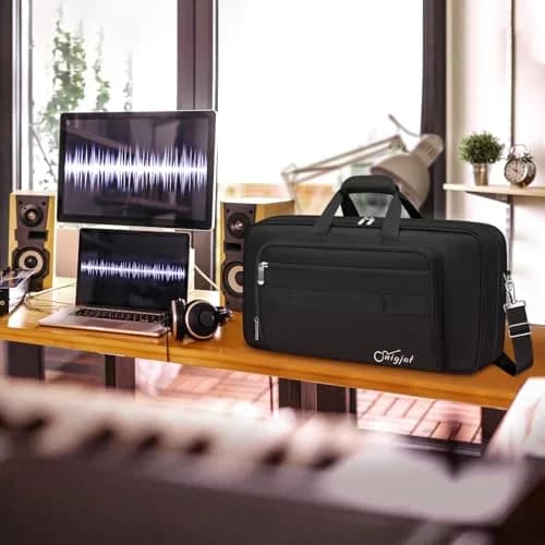 SNIGJAT DJ Controller Case for DDJ FLX4/400/REV1 with 5 Pockets | All Black, Durable & Secure Transport thumbnail 7