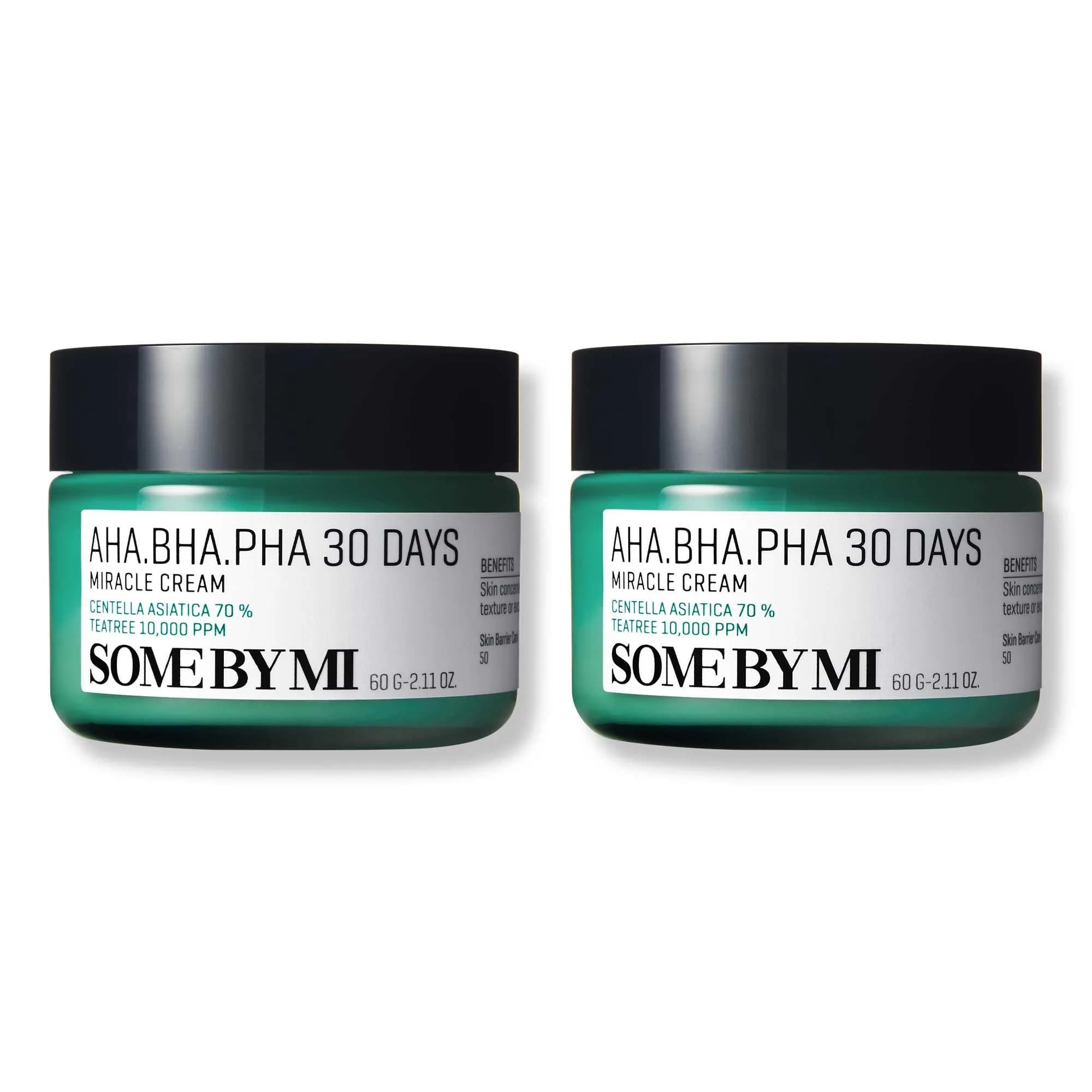 SOME BY MI AHA BHA PHA 30 Days Miracle Cream 60ml (2.02 Fl Oz) Pack of 2 | Clarifying Face Moisturizer for Oily, Combination, Sensitive, Dry, Normal Skin