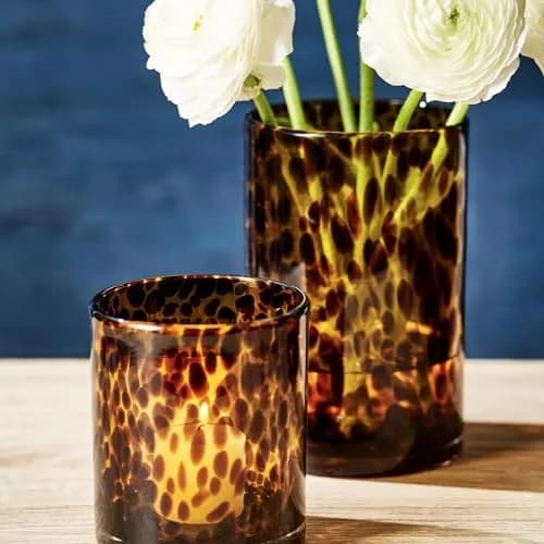 Two's Company Set of 2 Tortoise Candleholder Vase 10cm (4") & 13cm (5") | Decorative Glass Accent thumbnail 4