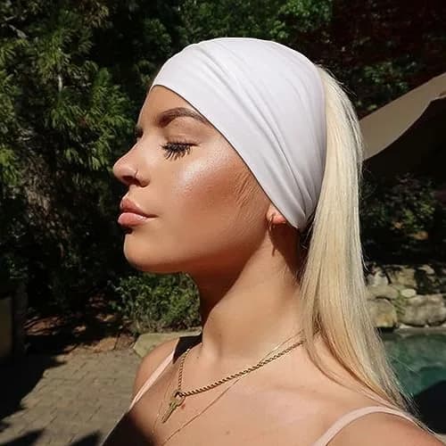 AQOKKA Extra Wide Headbands for Women Large Turban Headband 18cm (7.1in) | Boho Elastic Hairband with Twisted Knot thumbnail 6