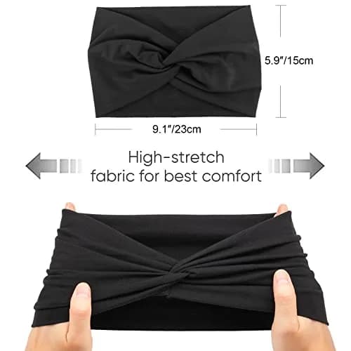 AQOKKA Extra Wide Headbands for Women Large Turban Headband 18cm (7.1in) | Boho Elastic Hairband with Twisted Knot thumbnail 2