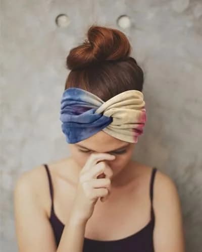 AQOKKA Extra Wide Headbands for Women Large Turban Headband Non Slip Boho Elastic Hairband Hair Twisted Knot Head Bands Accessories (4 Count, Set B) thumbnail 7