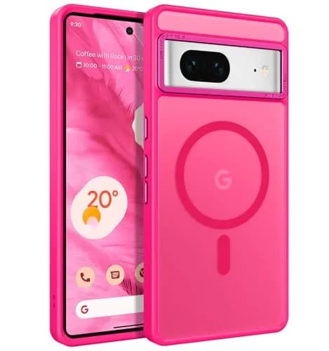 BENTOBEN Hot Pink Translucent Matte Case for Google Pixel 7 6.4" | Magsafe Compatible Slim Shockproof thumbnail 1
