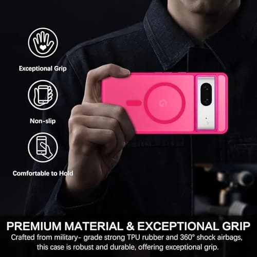 BENTOBEN Hot Pink Translucent Matte Case for Google Pixel 7 6.4" | Magsafe Compatible Slim Shockproof thumbnail 6