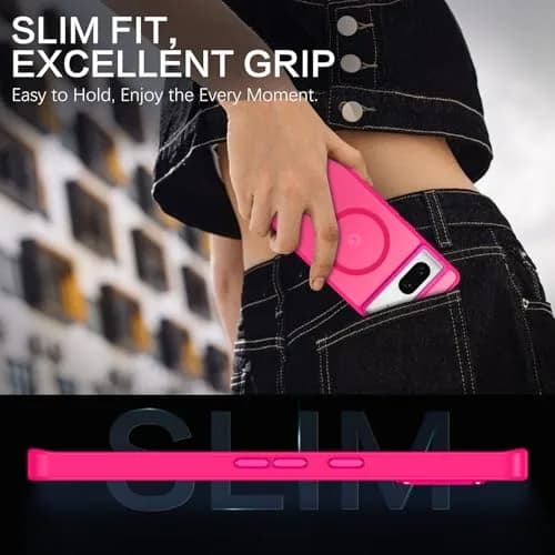 BENTOBEN Hot Pink Translucent Matte Case for Google Pixel 7 6.4" | Magsafe Compatible Slim Shockproof thumbnail 7