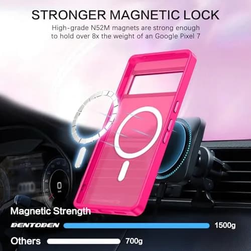 BENTOBEN Hot Pink Translucent Matte Case for Google Pixel 7 6.4" | Magsafe Compatible Slim Shockproof thumbnail 8
