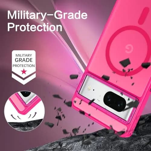 BENTOBEN Hot Pink Translucent Matte Case for Google Pixel 7 6.4" | Magsafe Compatible Slim Shockproof thumbnail 4