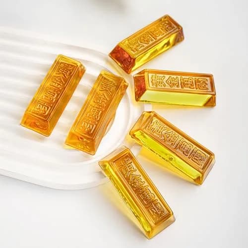 YU FENG 6 Pack Crystal Glass Golden Bar Figurines 6.35cm (2.5 Inch) | Feng Shui Wealth Decor thumbnail 7
