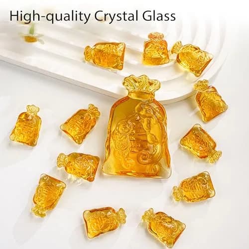 YU FENG Crystal Wealth Figurines 13 Pack | 70mm & 30mm Money Bag Decor thumbnail 4
