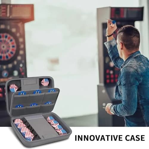 GWCASE Dart Case for 16 Steel & Soft Tip Darts | Grey, 12 Pockets, Durable Nylon, Travel Friendly thumbnail 5