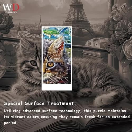 RECHIATO Jigsaw Puzzles 1000 Pieces | Challenging Cats & Pets Shadow of Paris thumbnail 5