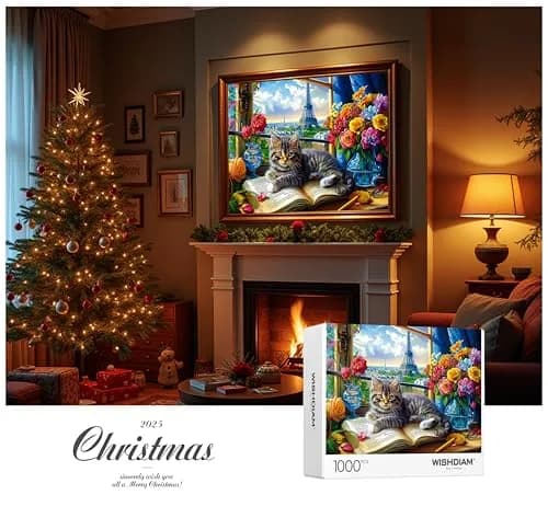 RECHIATO Jigsaw Puzzles 1000 Pieces | Challenging Cats & Pets Shadow of Paris thumbnail 4