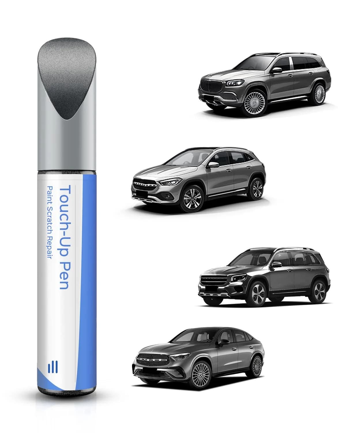 PARTS4EV Palladium Silver Metallic Touch Up Paint 12ml (0.41 Fl Oz) | Exact Match for Mercedes-Benz Chips & Nicks
