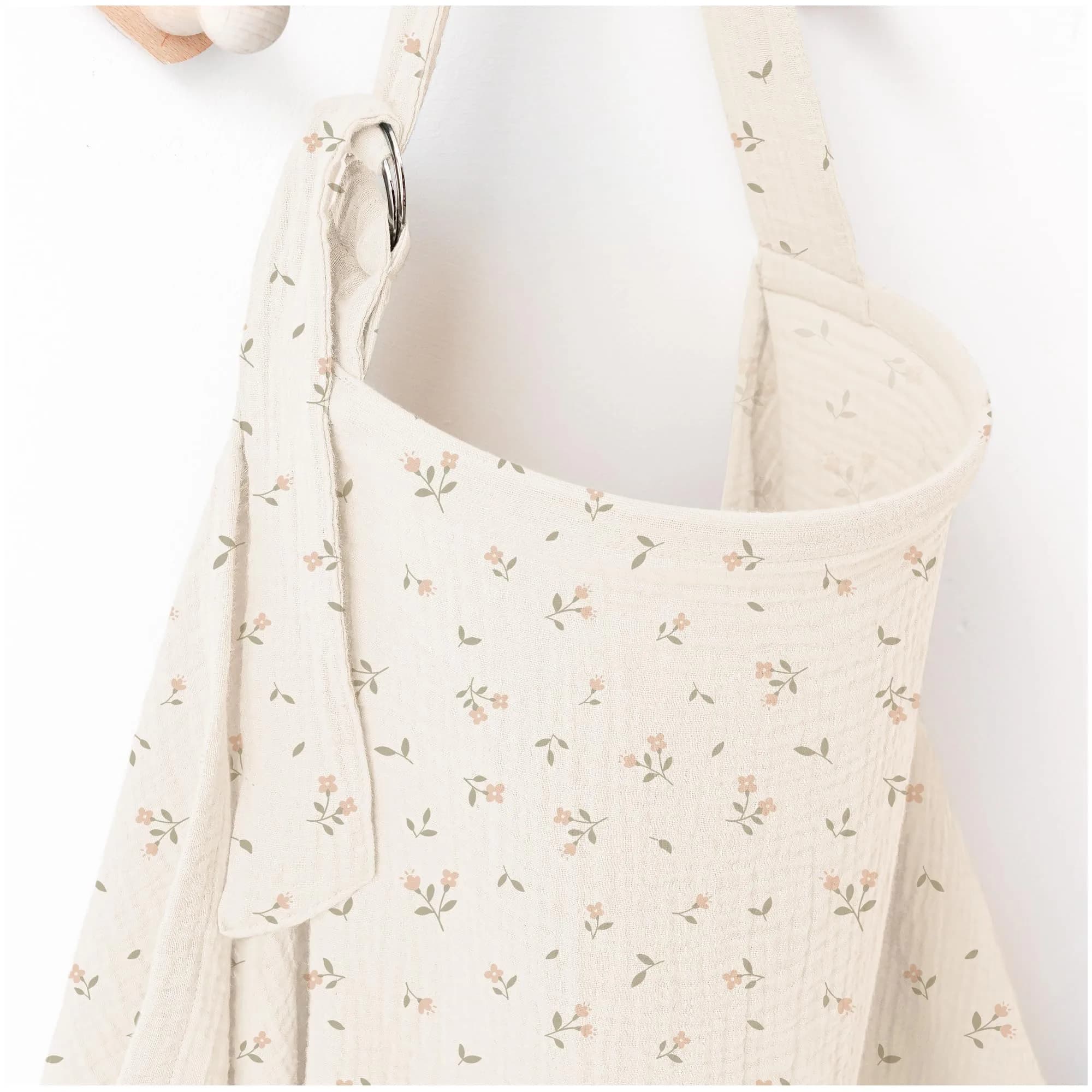 MairMore 100% Muslin Cotton Nursing Cover Ivory 44 x 28 inches | Breathable & Soft for Moms & Babies — Pink Blossom