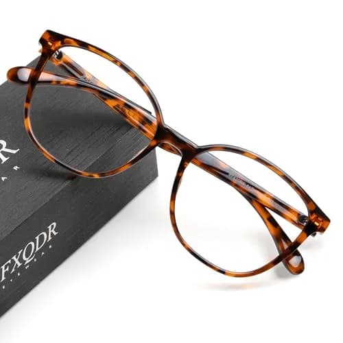 JFXQDR Blue Light Blocking Computer Glasses for Women | TR90 Frame, UV400 Protection, Coco Tortoise thumbnail 1