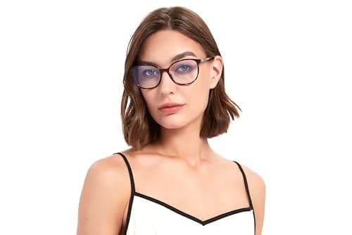 JFXQDR Blue Light Blocking Computer Glasses for Women | TR90 Frame, UV400 Protection, Coco Tortoise thumbnail 2
