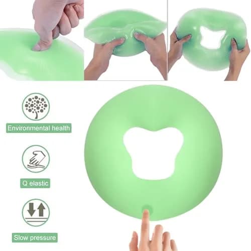 OULIGET Silicone Face Massage Pillow | Soft SPA Headrest for Beauty Beds & Travel (Green) thumbnail 3