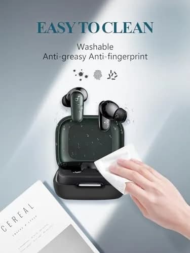 WUNIAK Black Silicone Case for Soundcore by Anker P30i Earbuds | Protective Portable Scratch Shock Resistant Hard Shell with Cleaner Kit & Carabiner & Lanyard thumbnail 6