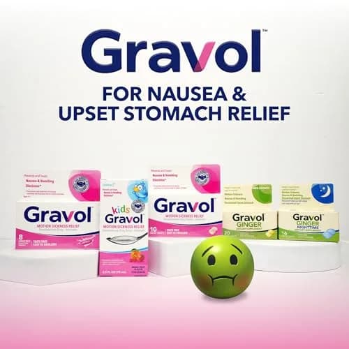 Gravol Kids Chewable Tablets, Cherry Flavor, 18ct | Fast Motion Sickness Relief for Children thumbnail 5
