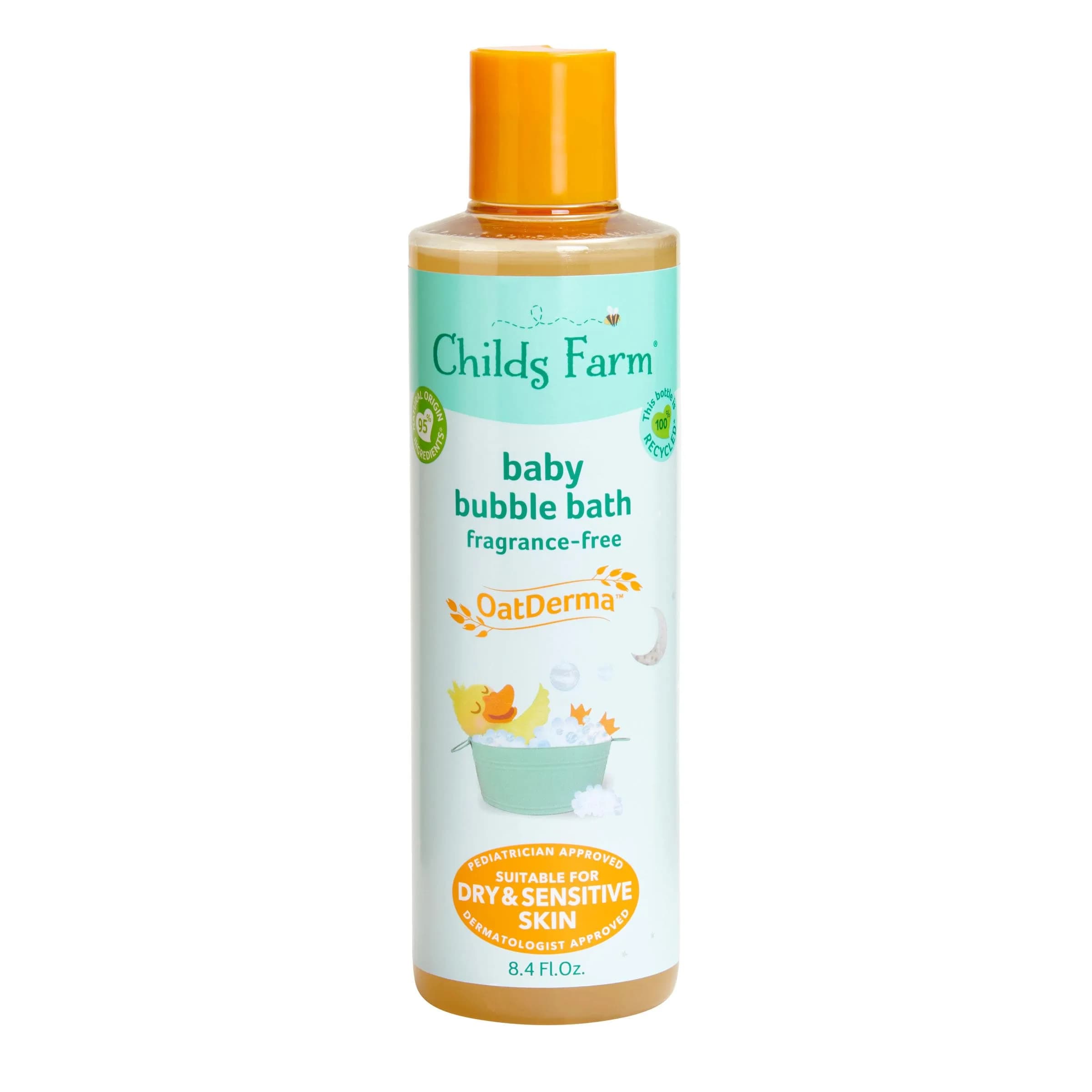Childs Farm OatDerma Bubble Bath 8.4 Fl Oz | Fragrance-Free, Soothes Dry Skin, Suitable for Newborns