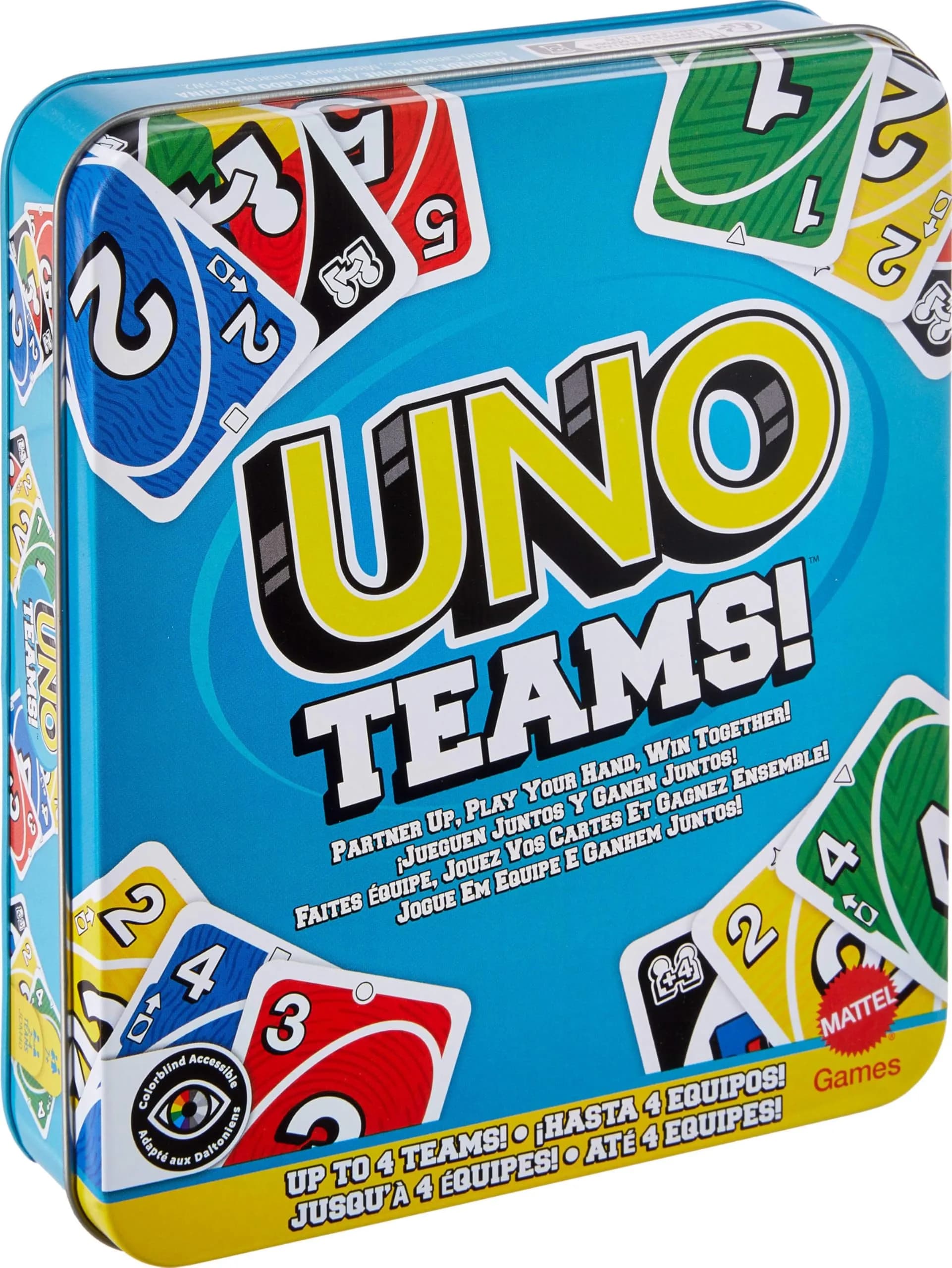Mattel Games UNO Teams Card Game, Ages 7+, 2-10 Players | Team-Based Gameplay with Special Rules