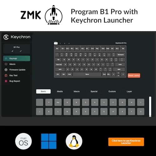 Keychron B1 Pro Ultra-Slim Wireless Keyboard White | 2.4 GHz, Bluetooth, Wired Connection for Mac Windows Linux thumbnail 5