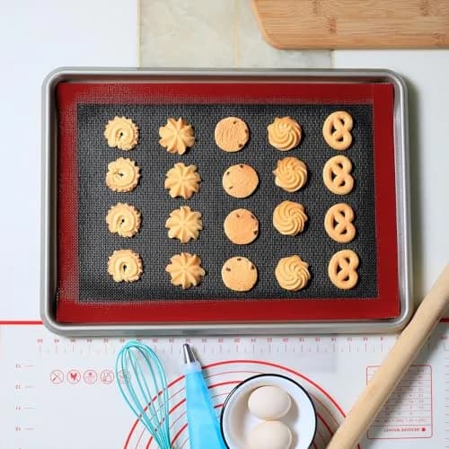 Amyandone Silicone Baking Mat with Microperforated, 2 PCS 40cm x 31cm (16" x 12") | Non-Stick Oven Liner for Half Sheet Pan, Reusable Air Mesh Silicone Mat thumbnail 7