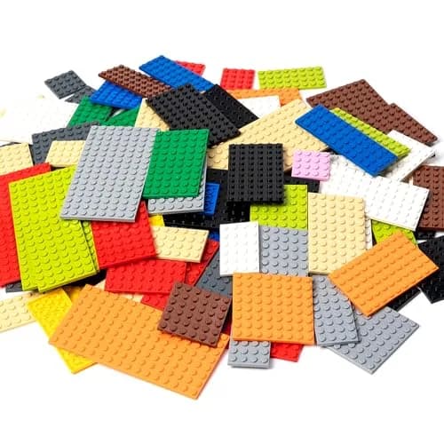 MANNIDOO 110 Pieces Small Building Plates Set, 12 Colors, 11 Sizes | ASTM-Tested ABS Plastic for Creative Play thumbnail 1