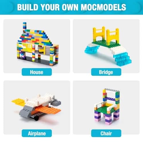 MANNIDOO 110 Pieces Small Building Plates Set, 12 Colors, 11 Sizes | ASTM-Tested ABS Plastic for Creative Play thumbnail 5