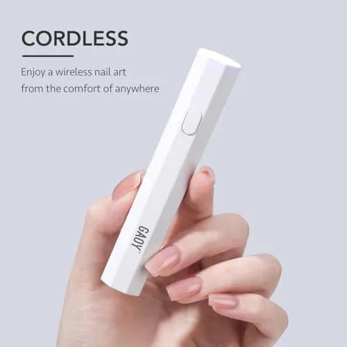 GAOY Handheld UV LED Nail Lamp for Gel Nails, Portable Cordless Rechargeable USB Nail Dryer with 2 Timer Settings, Octagon White thumbnail 7