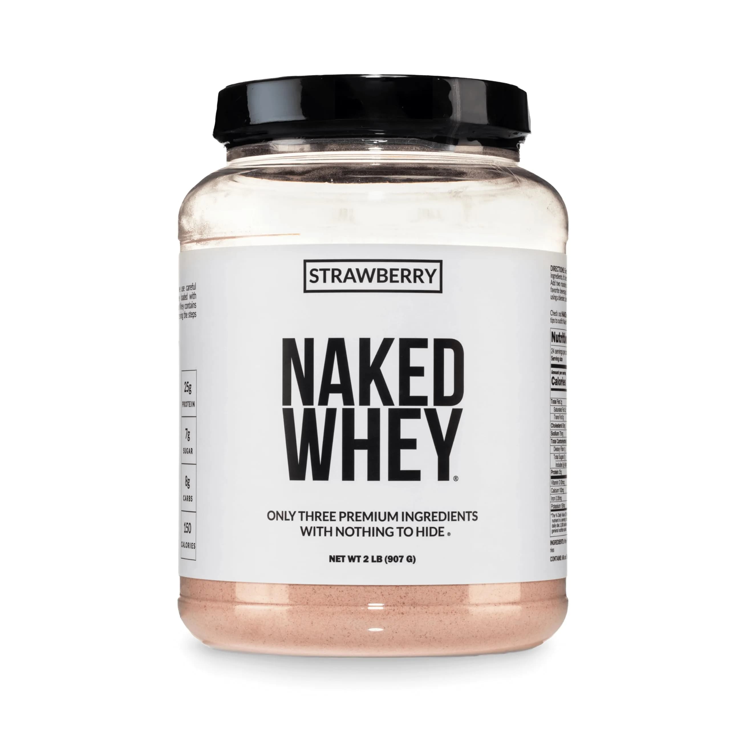 NAKED STRAWBERRY protein powder tub Whey concentrate 24 servings