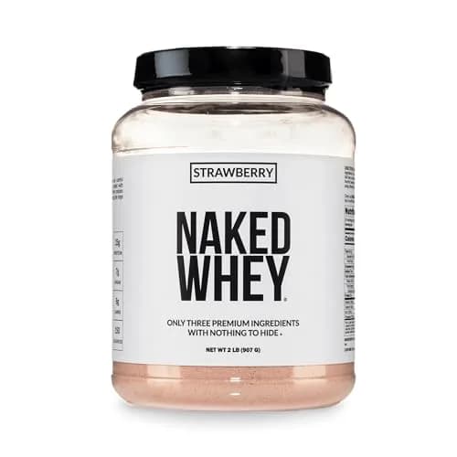NAKED Strawberry Whey Protein Powder 907g (2 lb) | 25g Protein, 3 Ingredients, Grass Fed thumbnail 1