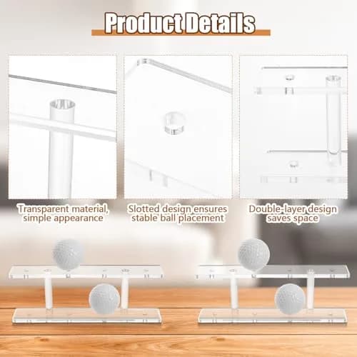Silipull Golf Ball Display Rack 8 Balls Clear Acrylic | Elegant & Durable thumbnail 3