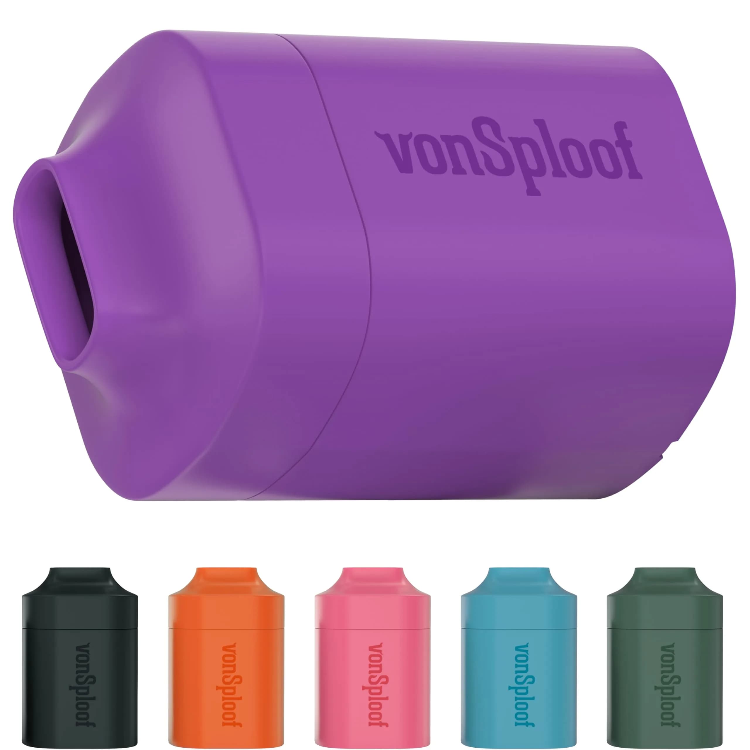 vonSploof Personal Air Filter with HEPA & Carbon Filter, Purple Case + 1 Recyclable Filter, 160g (5.6oz) | Traps Smoke & Odor