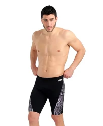 ARENA Performance Men's Marbled Swim Jammer MaxLife Athletic Knee-Length 17.7in | Chlorine-Resistant, Eco-Friendly thumbnail 1