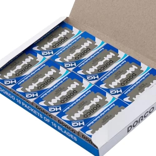 DORCO Razor Blades 100 Count | Premium Stainless Steel Double Edge Blades for Men thumbnail 2