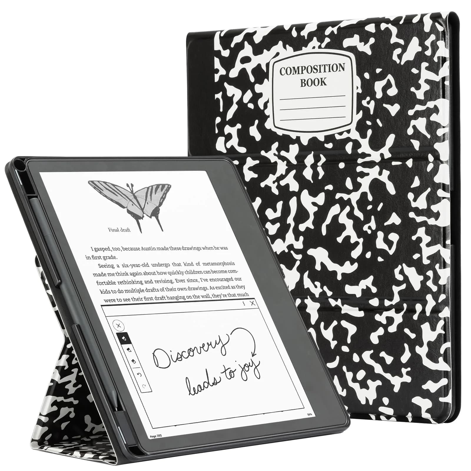 CoBak Case for 11" Kindle Scribe 3rd Gen 2025 Colorsoft | PU Leather Folio with Pen Holder & Auto Sleep Wake — Blackfolio / For 10.2 Inch