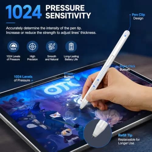 ANYQOO Active Stylus Pen for HP Omnibook Envy x360 Spectre Pavilion 1024 Pressure Levels | MPP 1.51 Technology thumbnail 4