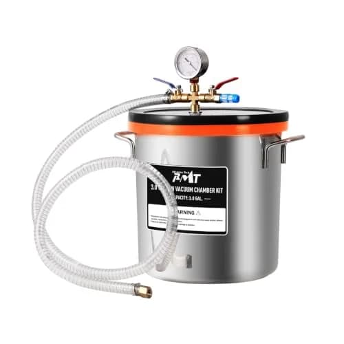 PB Motor Tech 3 Gallon Vacuum Chamber with Tempered Glass Lid | High-Strength Stainless Steel, Precise Gauge, Versatile Use thumbnail 1