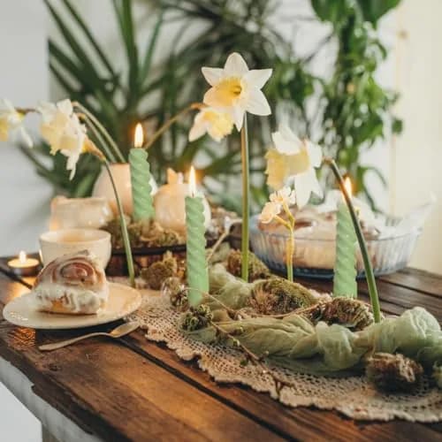 Beilisen 6 Pack 10 Inch Sage-Green Spiral Taper Candles Unscented Dripless for Home & Events thumbnail 9