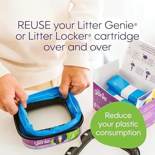 Litter Genie Standard Square Refill Bags 9-Pack, 126 ft Continuous Film | Odor Control for Cat Litter Waste thumbnail 3