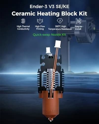 Creality Ender 3 V3 SE/KE Hotend Kit Supports 300°C High Temp, Quick-swap Nozzle, Ceramic Heating Block, for Ender 3 V3 SE KE | High-Speed 600mm/s thumbnail 2